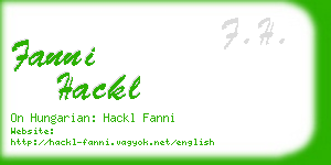 fanni hackl business card
